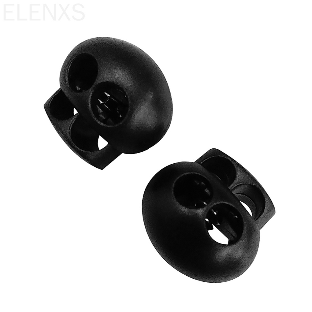 Set 10 nút khóa buộc dây làm từ nhựa thiết kế lỗ kép làm thủ công may quần áo ELEN