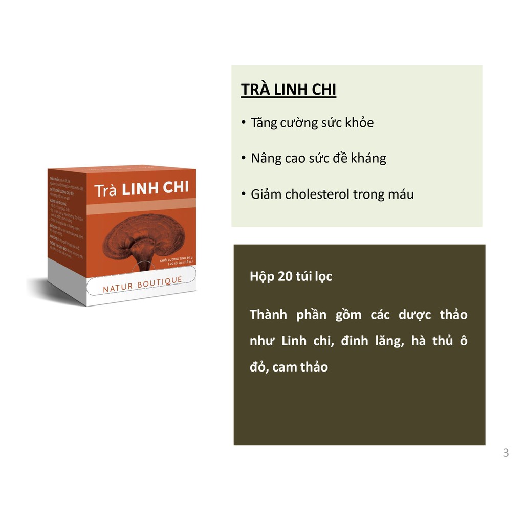 Trà Nấm Linh Chi Natur Boutique FITO Reishi Mushroom Tea (20 teabags)