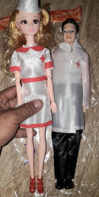 Sét 2 bé khớp Bác sĩ Nữ mắt ngọc và bác sĩ nam có 11 khớp cao 30cm bằng nhựa