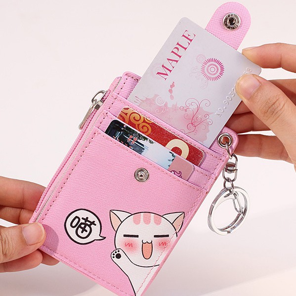 Ví Đựng Thẻ Đa Năng Hình Hoạt Hình Dễ Thương Phong Cách Hàn Quốc Giá Đỡ