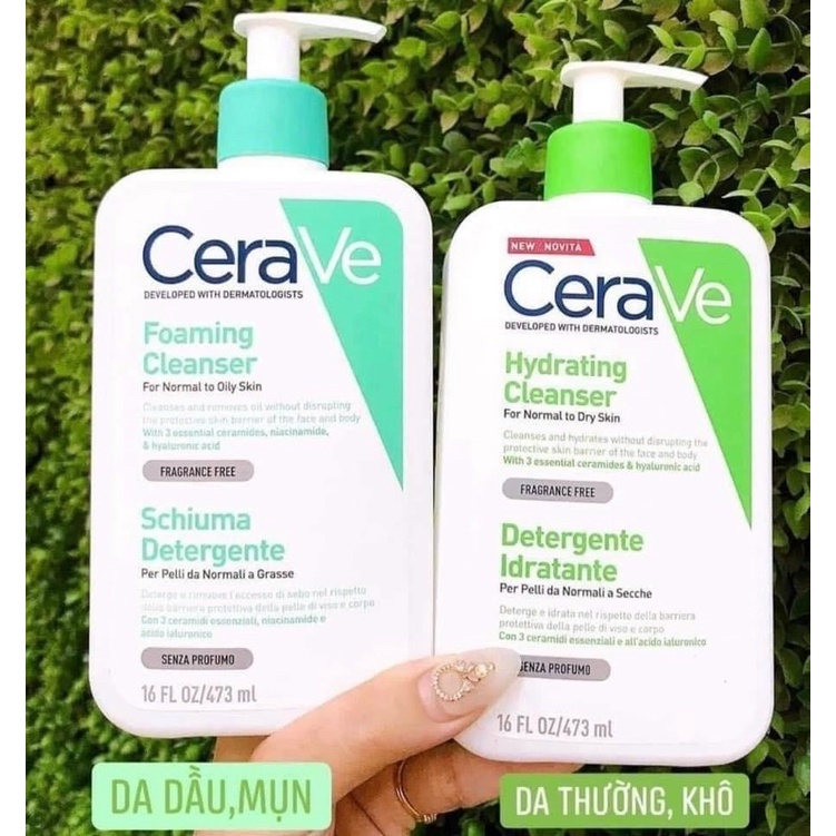 [Chính hãng] Sữa rửa mặt CERAVE cho da dầu, da khô, nhạy cảm