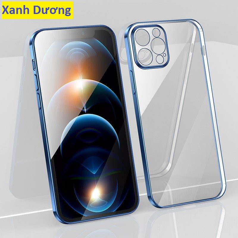 Ốp iphone - Ốp lưng viền vuông, lưng trong dành cho iphone 7plus/8plus/x/xs/xsmax/11/11 pro max/12/12 pro max - Aha Case