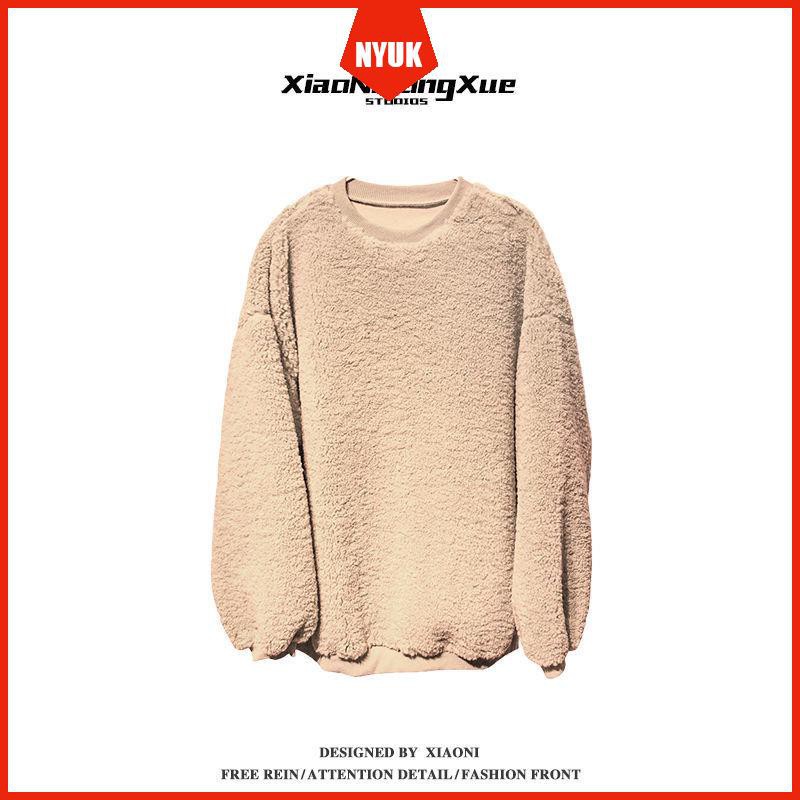 Áo Khoác Len Lông Cừu Dày Dáng Rộng Kiểu Hàn Quốc Dễ Phối Đồ | BigBuy360 - bigbuy360.vn