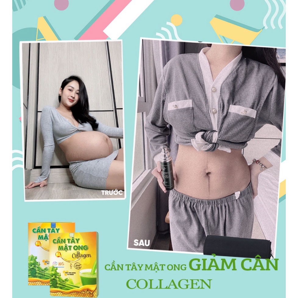 Bột rau cần tây Mật Ong Collagen xuống cân cấp bách thức ăn tương trợ giảm béo đáng tin cậy detox nhanh hiệu quả