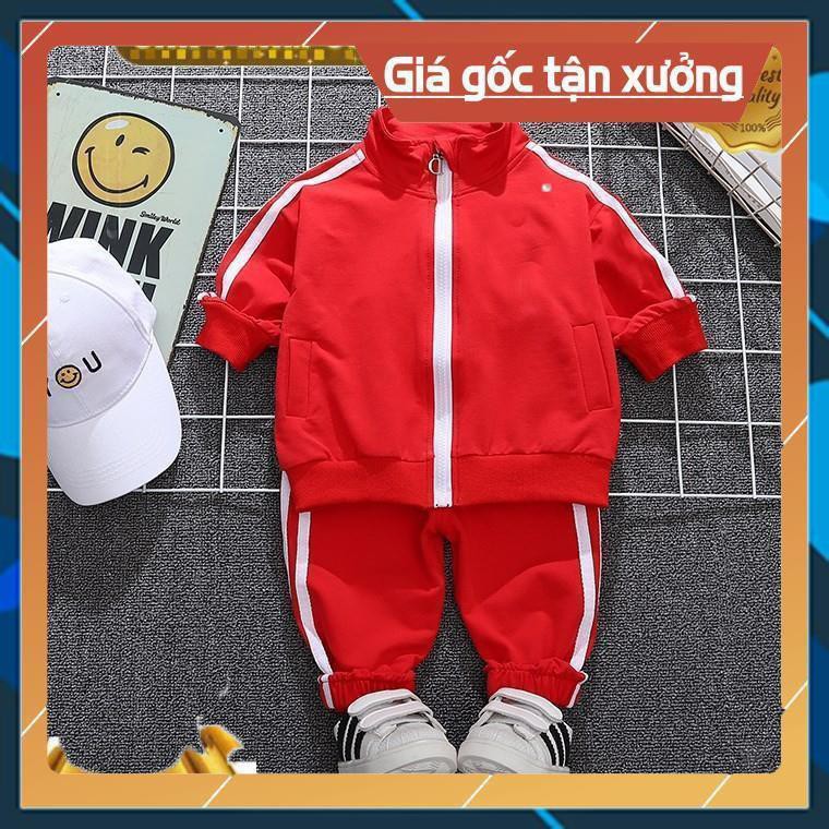 ♥HÀNG XUẤT♥Bộ Nỉ Bông Thu Đông Thể Thao kéo khoá cho bé 7-20kg