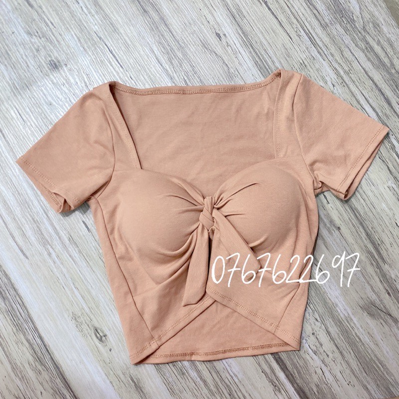 ÁO CRTOP CỘT NƠ NGỰC THUN BORIP