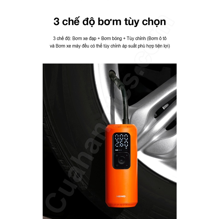 Bơm cầm tay đa năng Xiaomi Newo G01- Bơm cầm tay mini áp suất cao 150 psi, màn hình led, sạc USB TypeC