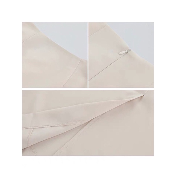 Chân váy chữ A dáng dài 70cm sẻ sau