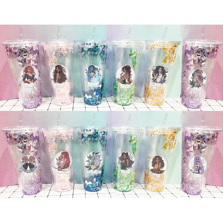 Cốc 2 lớp 12 cung hoàng đạo CNKI44 ly giữ nhiệt cốc sứ 3 anh em gấu cute dễ thương hoạt hình