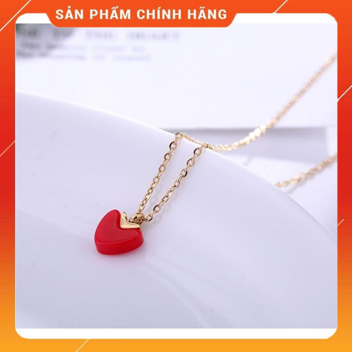DÂY CHUYỀN TITAN CAO CẤP HÌNH TRÁI TIM 3 MÀU
