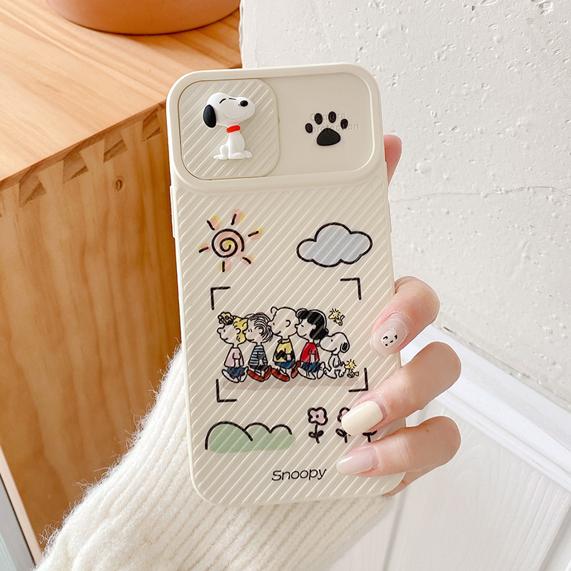 Ốp điện thoại in hình Snoopy có thanh trượt chống sốc dành cho Iphone 12 Pro Max Se2020 11pro Max Ix Xr Xs Max 7 8 Plus | BigBuy360 - bigbuy360.vn