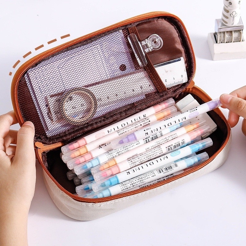 Túi Đựng Bút Hình Gấu Dễ Thương Sức Chứa Lớn Cho Học Sinh