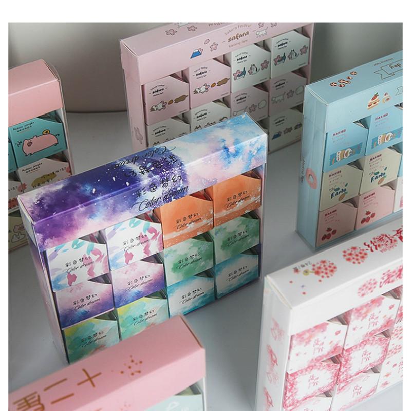 Cuộn băng keo RUIXIANG giấy washi ruixiang nhiều màu đa năng thích hợp trang trí sổ tay