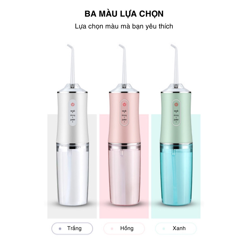 Máy Tăm Nước Cầm Tay Du Lịch Oral Irrigator 6886A  Bản Quốc Tế Nha Sĩ Khuyên Dùng Mẫu Mới 2021