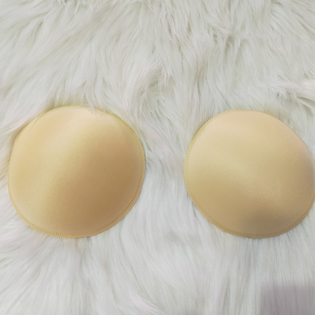 Miếng mút độn ngực hình tròn nâng ngực tạo khe cao cấp có may viền mềm mịn cho áo ngực, áo bra, áo tắm (1 cặp)