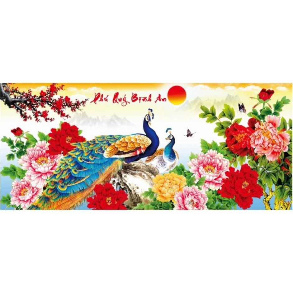 tranh đính đá phú quý bình an VS056 ( 115 x 52)