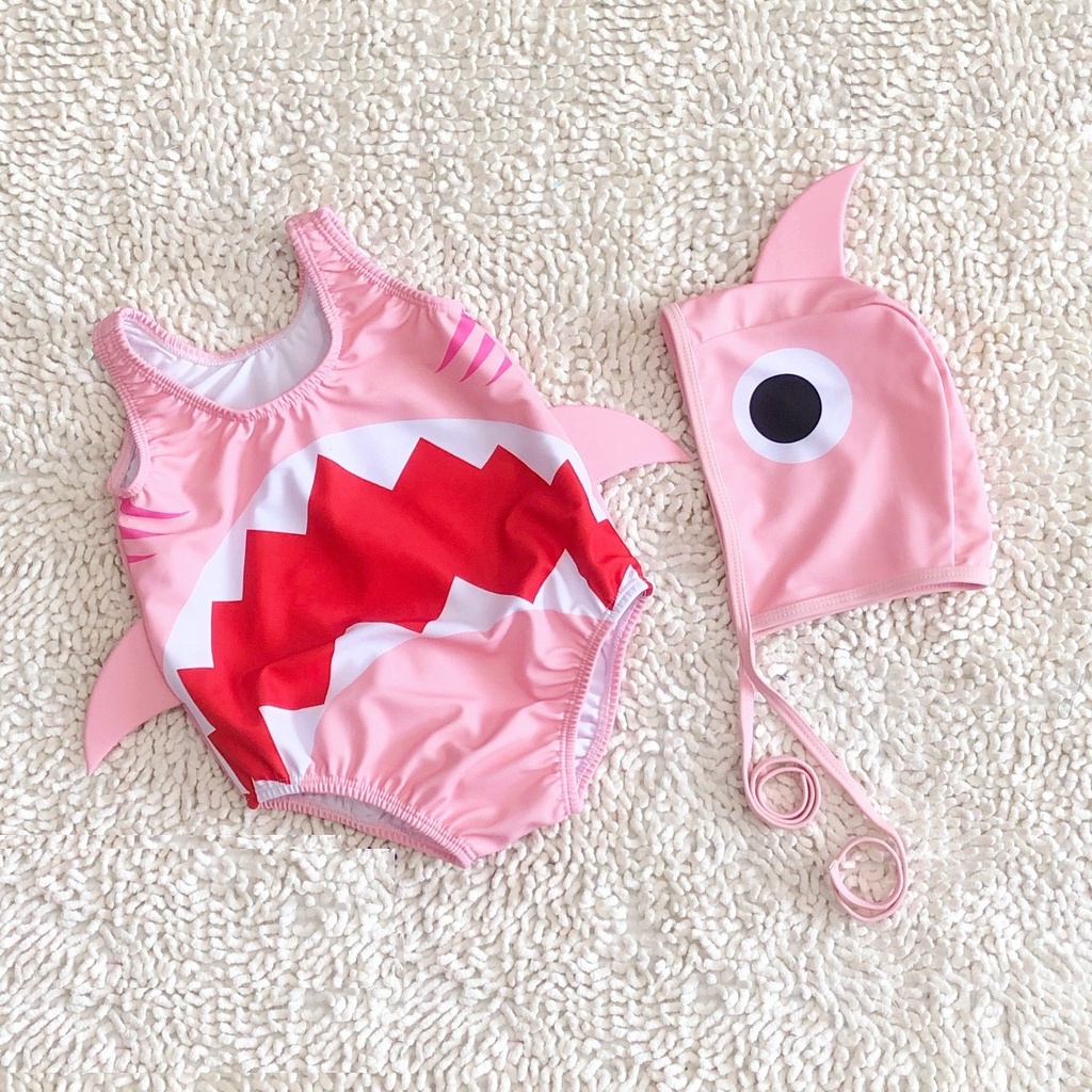 Bikini Cho Bé Gái Kèm Mũ Tập Bơi Cho Bé