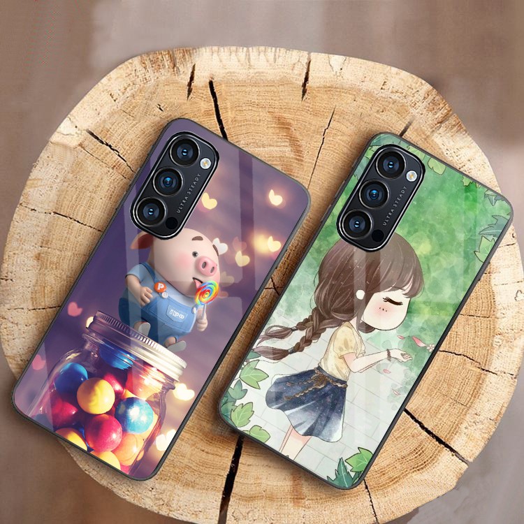 Ốp Lưng OPPO RENO 4, RENO 4 PRO ,RENO 5, RENO 6 5G, RENO 6Z 5G mặt kính cường lực cao cấp