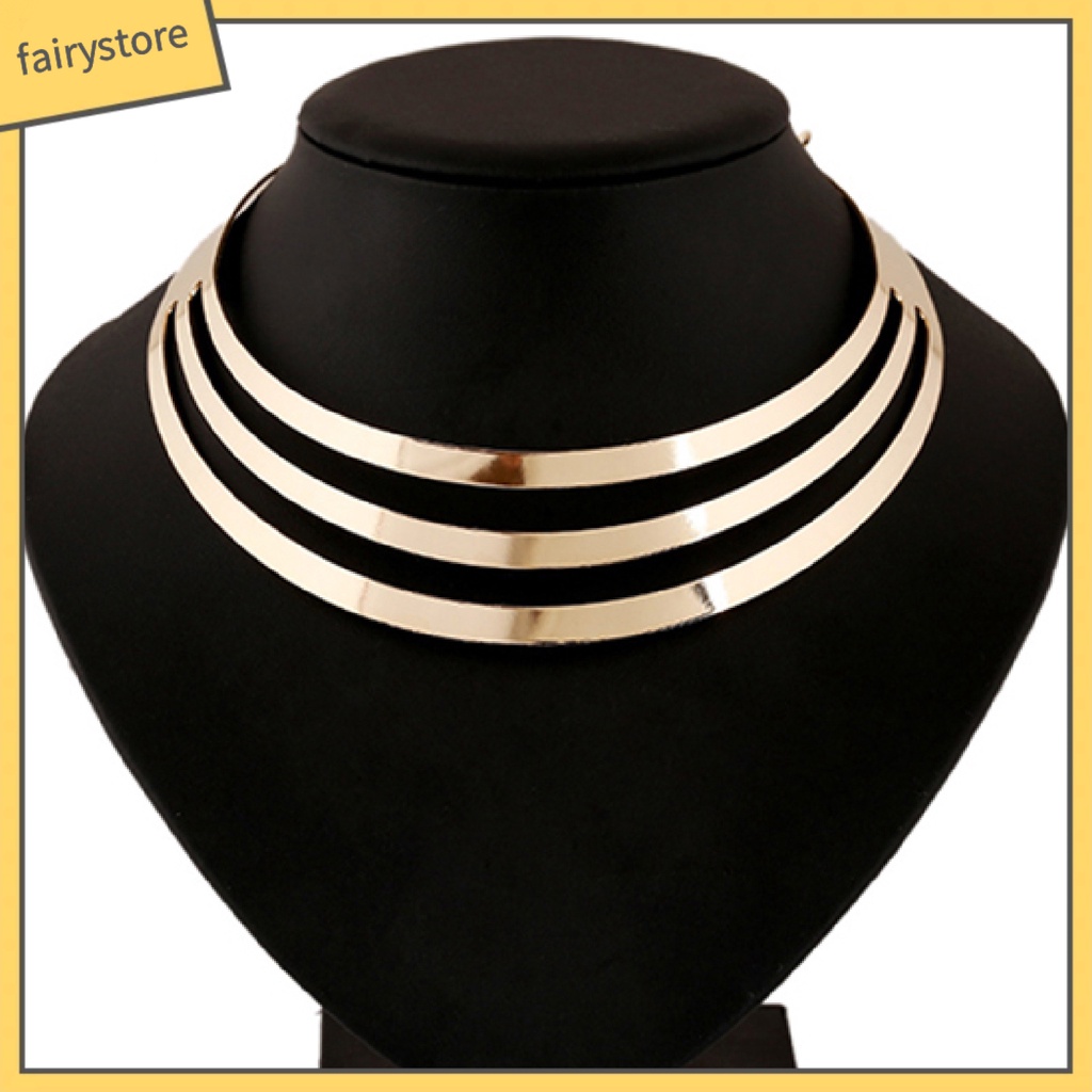 Vòng Cổ Hợp Kim 3 Tầng Đơn Giản Độc Đáo Cho Nữ