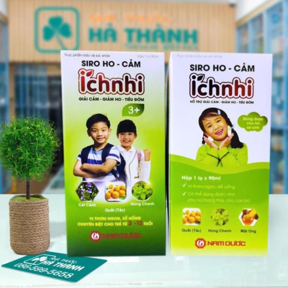 Siro ho cảm ích nhi hỗ trợ giải cảm, giảm ho, sổ mũi, tiêu đờm - cho trẻ từ 0-12tuổi (Chai 90ml)
