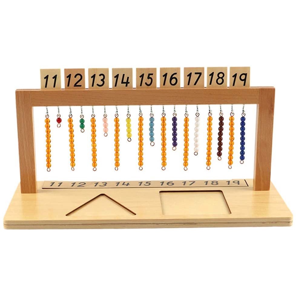 Móc treo các chuỗi hạt cườm màu từ 11 đến 19 Montessori (Hanger for Teen bead)