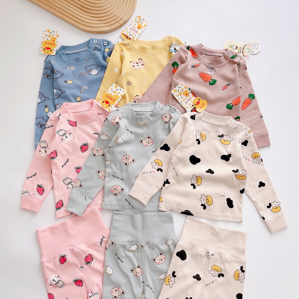 Bộ cotton nỉ cạp cao TQXK giữ ấm cho bé hàng đẹp