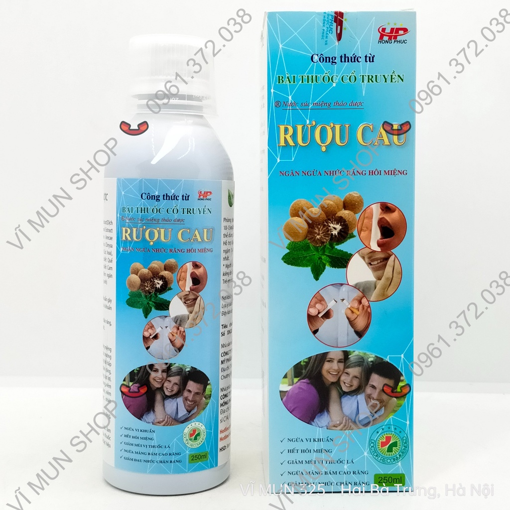 Nước súc miệng thảo dược Rượu Cau 250ml ngăn ngừa nhức răng hôi miệng