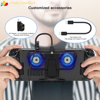 Cind Cooling Fan With Bracket Compatible For Steam Deck / Switch / OLED Console With Dual C-port Adapter Game