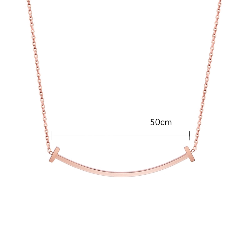 Rose Gold Female Necklace Titanium Steel Smile Necklace