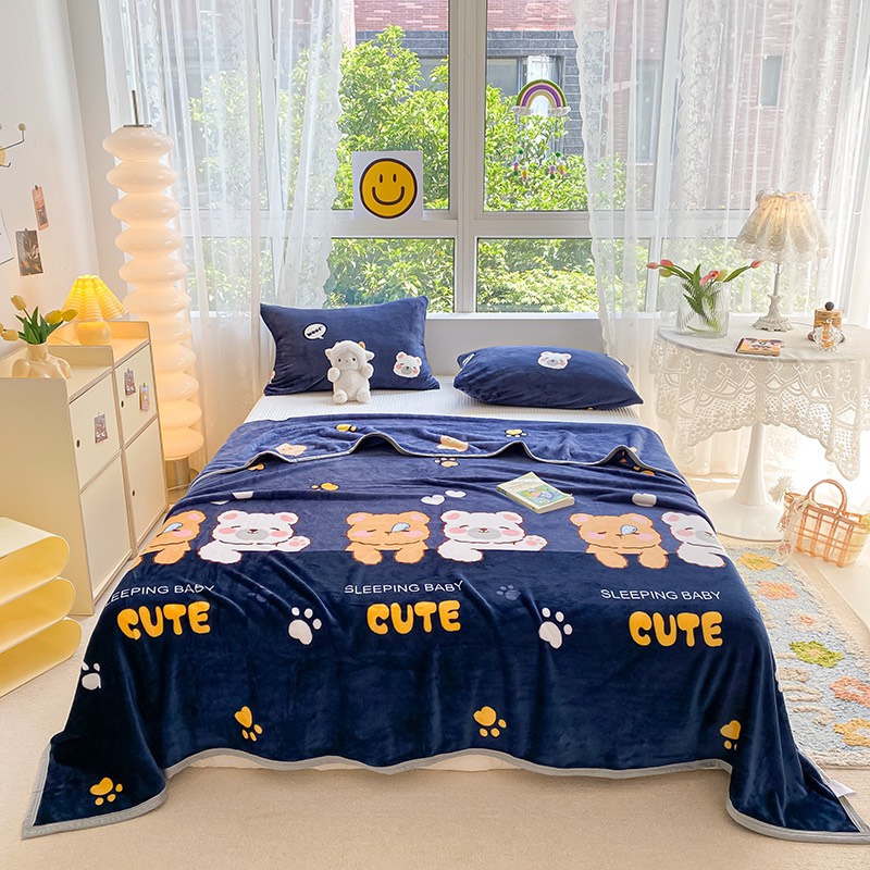 Chăn Lông Tuyết Sữa HIN BEDDING Mềm Mịn Kích Thước 2mx2m3 Nặng 1,4kg Họa Tiết In Sắc Nét Cao Cấp