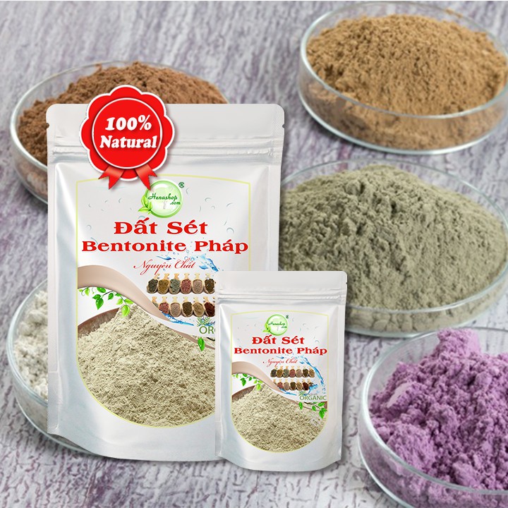 Bột Đất Sét Bentonite Pháp 1KG Làm sạch mụn bọc mụn trứng cá làm da sưng đỏ - Henashop