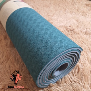Thảm Yoga Tập Gym Định Tuyến cao cấp 2 lớp gấp gọn, tiện lợi TPE