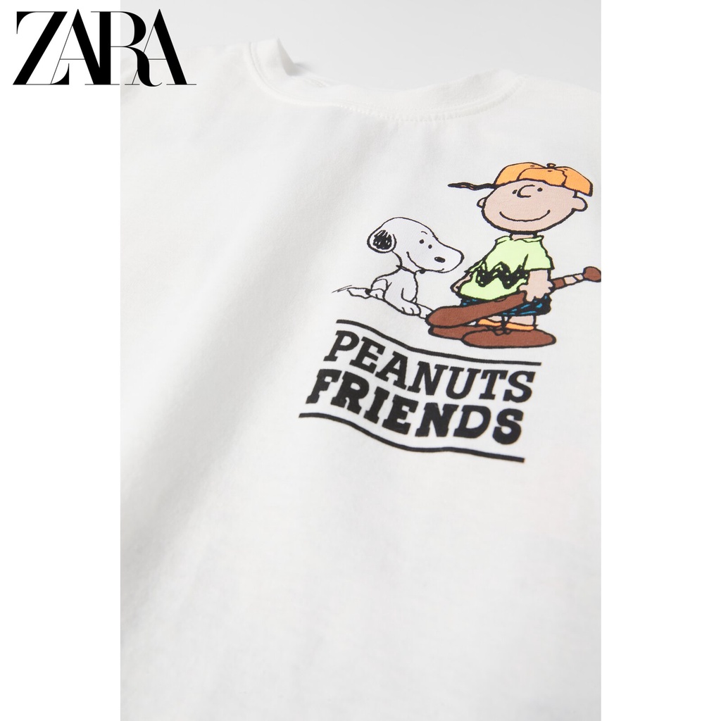 Zara Áo Thun Tay Ngắn Chất Liệu cotton In Họa Tiết Snoopy Thời Trang Xuân Hạ Cho Nam Và Nữ