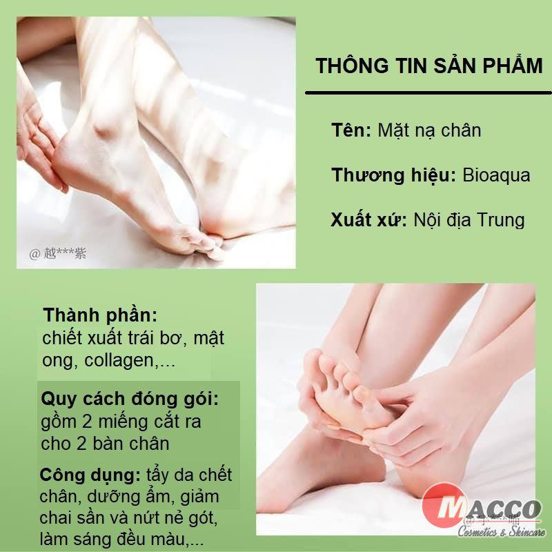 Mặt Nạ Chân Bioaqua - Dưỡng Ẩm, Ủ Trắng Cho Da Chân, Tẩy Da Chết, Mềm Mịn, Giảm Chai Sạn Nứt Nẻ Gót