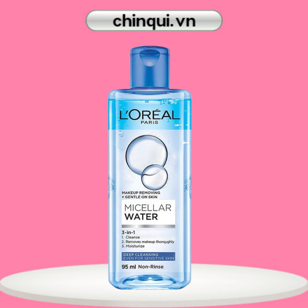 Nước Tẩy Trang L'Oreal Làm Sạch Sâu Trang Điểm 95ml Micellar Water 3-in-1 Deep Cleansing Even For Sensitive Skin