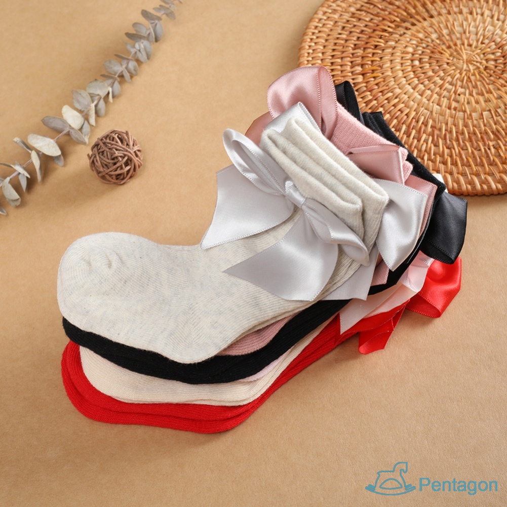 Tất Cotton Mềm Mại Đính Nơ Xinh Xắn Cho Bé Gái