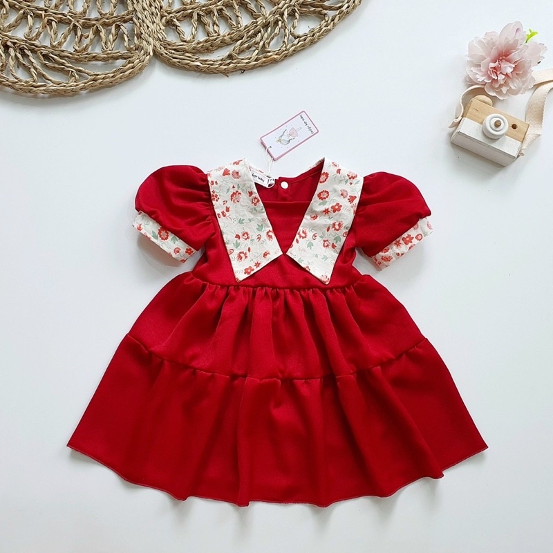 Váy cho bé gái - Váy đỏ cho bé nổi bật, dễ thương