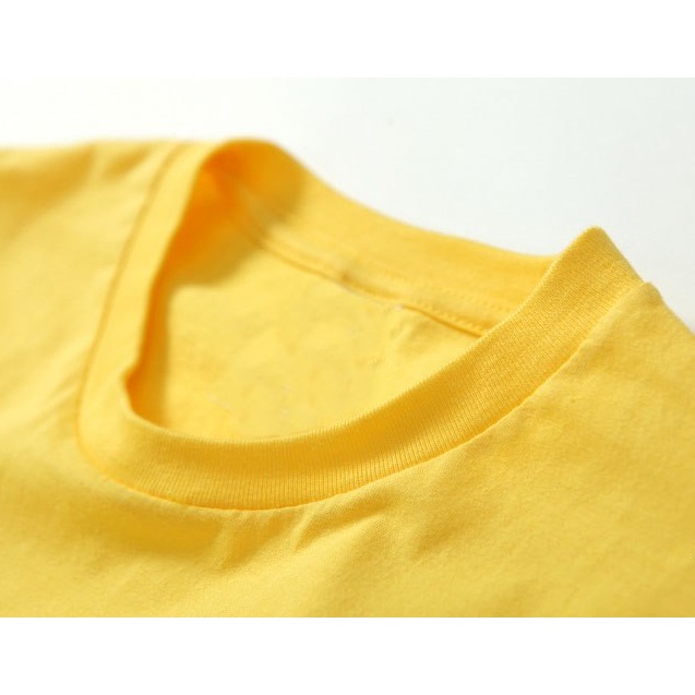 Áo Thun 100% cotton THOITRANG24H Màu Vàng Vải Mền Mát Thấm Hút Co Dãn Cầm Lên Tay Ưng Ngay Áo Dùng Chung Nam Nữ