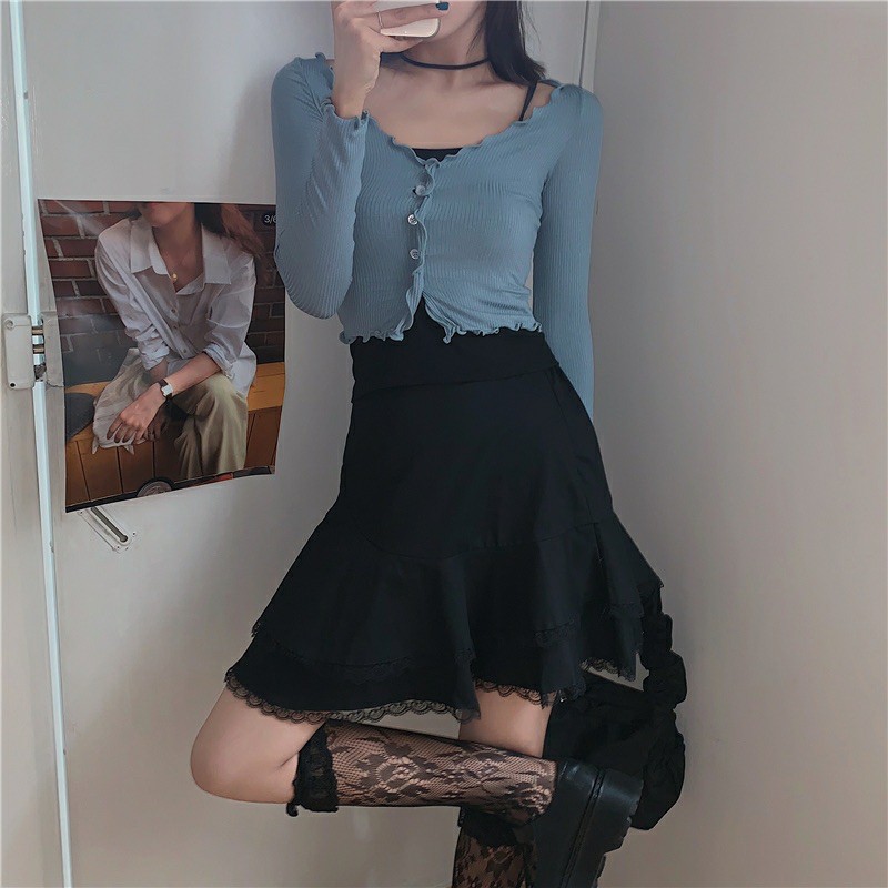 ÁO BÈO CUỐN BIÊN NÚT TAY DÀI LEN TĂM