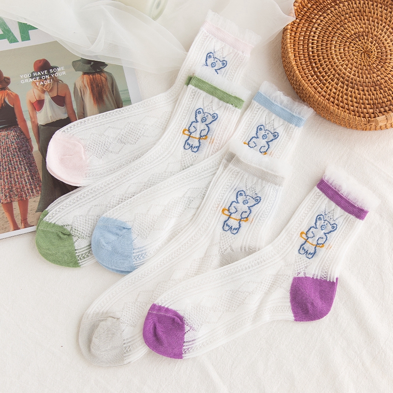 Vớ Cotton Cổ Thấp Họa Tiết Sọc Caro Phong Cách Nhật Bản Dễ Thương Thời Trang Mùa Hè Cho Nữ