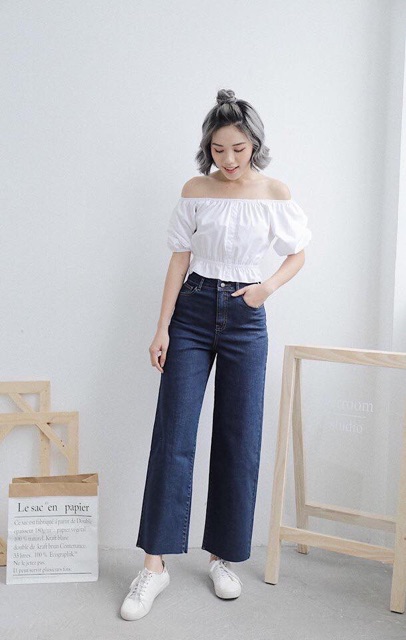 Quần culottes jeans lai cắt Uban 92