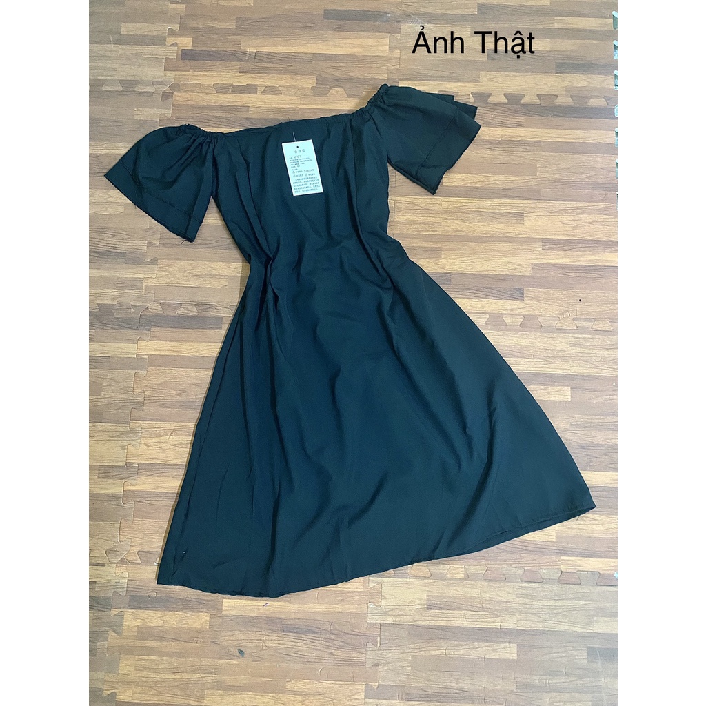 Váy Trễ Vai Tay Bồng Dáng Xòe Nữ 2 Màu Đen Trắng Tiểu Thư Style Hàn Quốc_Huyền Quang | BigBuy360 - bigbuy360.vn
