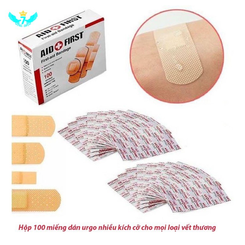 Bộ 100 Miếng Dán Vết Thương Kháng Nước 4 Kiểu Kết Hợp Bằng PE 4 Kích Thước