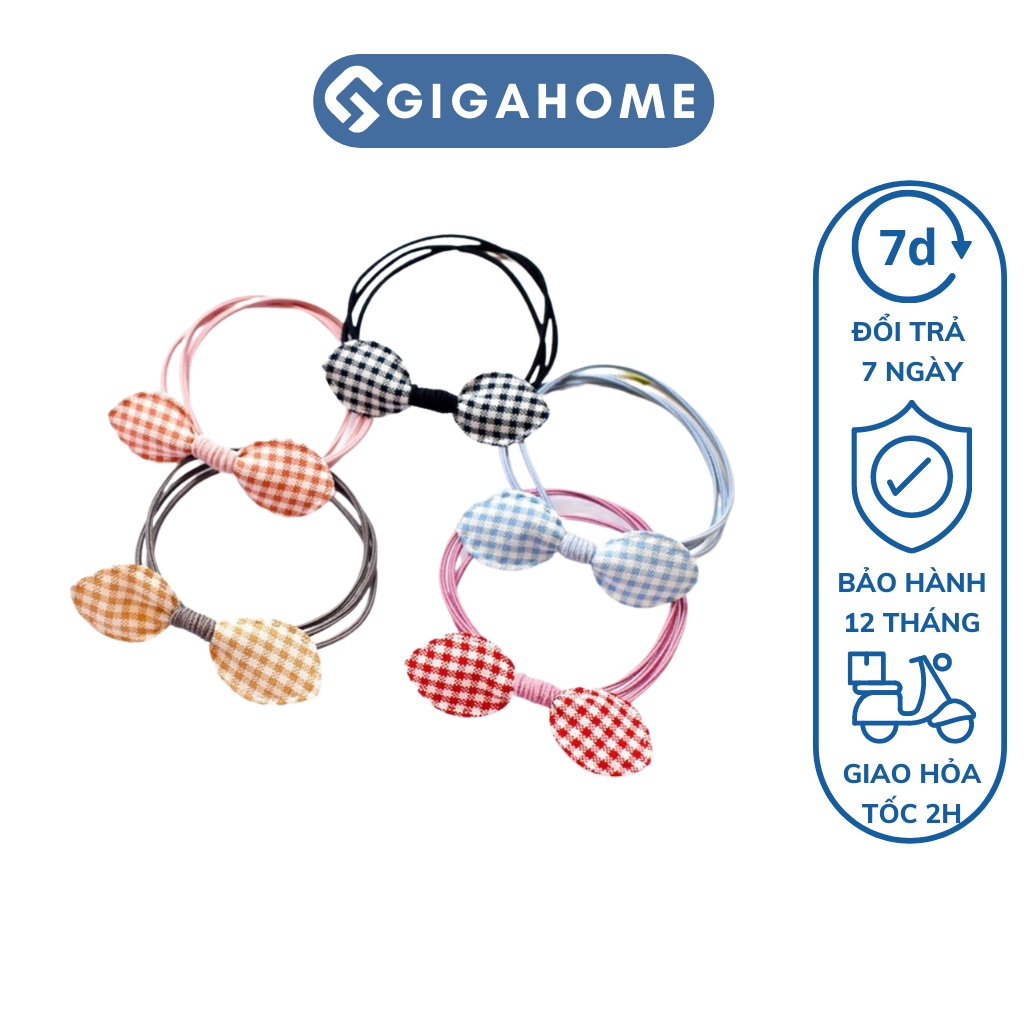 Dây Thun Cột Tóc Nữ 1K Gigahome Phối Nơ Hàn Quốc Dễ Thương, Giao Ngẫu Nhiên 1072