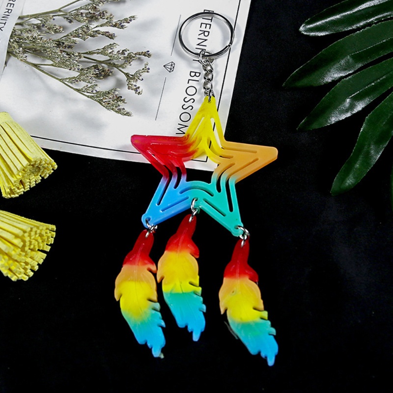 1 Bộ Khuôn Silicone Làm Móc Khóa Hình Dream Catcher