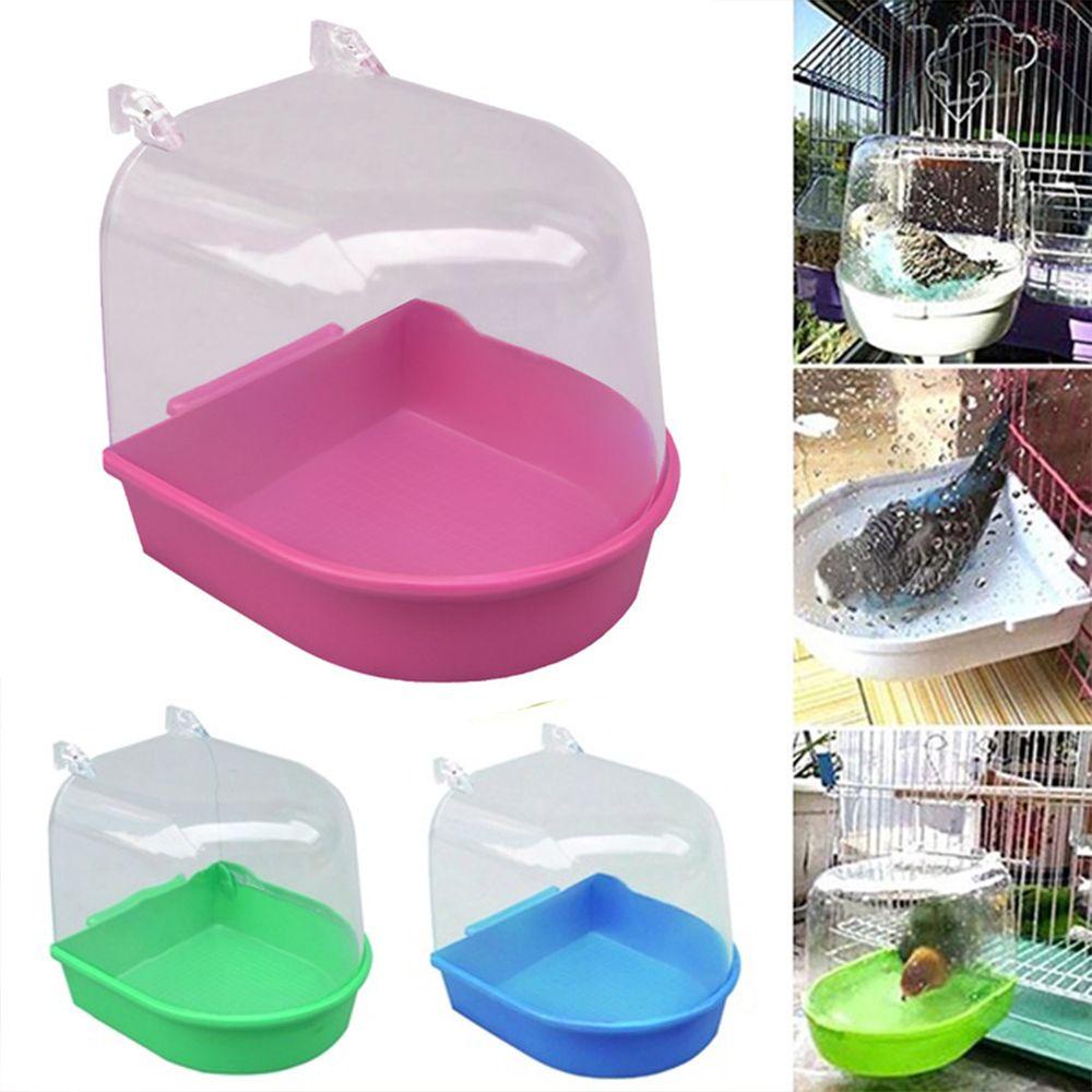 WTTLE Bồn Tắm Tròn Bằng Nhựa Màu Sắc Ngẫu Nhiên Cho Chim Vẹt