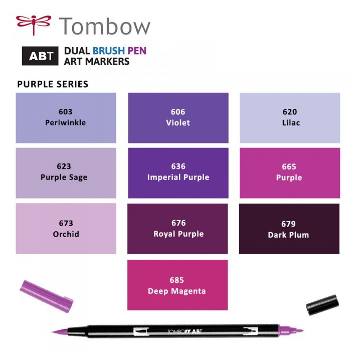 Bút Tombow Dual Brush 96 màu - Tông hồng tím