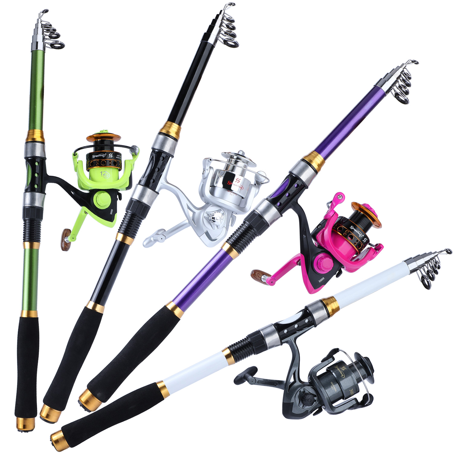 Sougayilang Rotating Fishing Rod and Reel Set High Speed 5.0:1/5.2:1 With 12/6BB Bearings Sizes 1.8m-3.3m