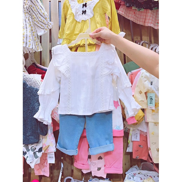 Sét áo trắng quần bò