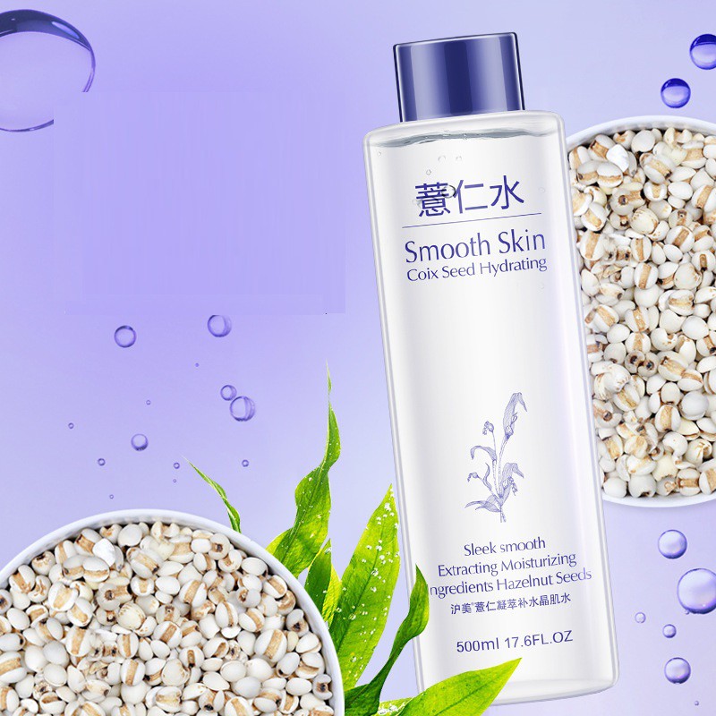 [ Chai 500ml ] Nước Hoa Hồng Toner Cân Bằng Da Ý Dĩ Smooth Skin Coix Seed Hydrating